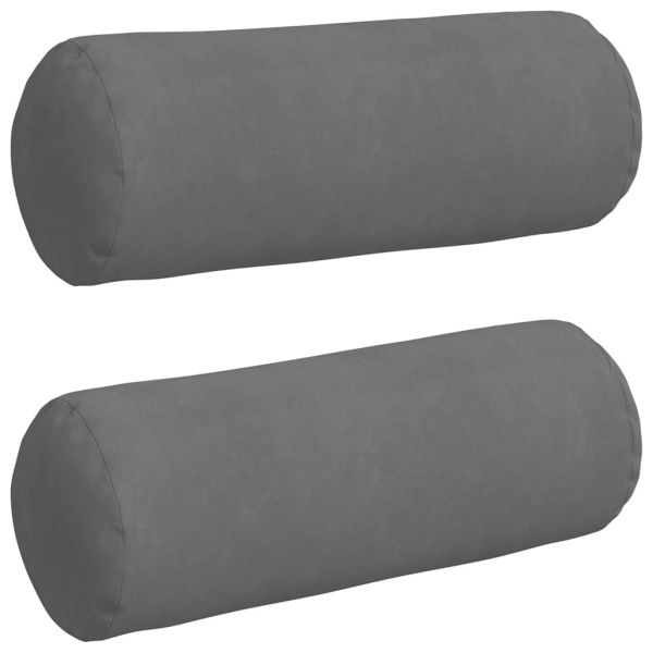 Възглавници валяци 2 pcs Тъмен сив Ø 25 x 70 см