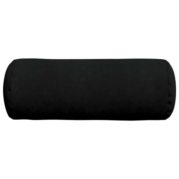Възглавници валяци 2 pcs Черно Ø 25 x 70 см Микрофибърна тъкан
