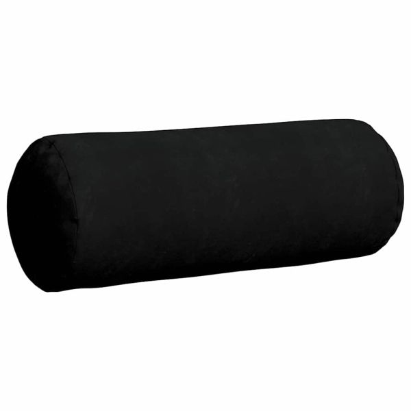 Възглавници валяци 2 pcs Черно Ø 25 x 70 см Микрофибърна тъкан