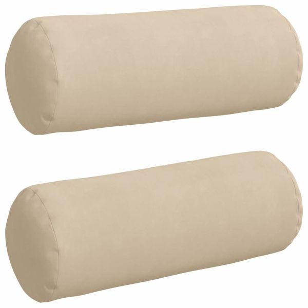 Възглавници валяци 2 pcs Крем Ø 25 x 70 см Микрофибърна тъкан