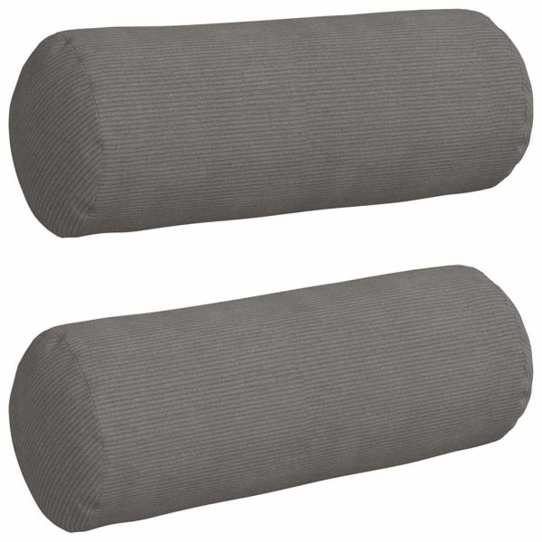Възглавници валяци 2 pcs Светлосиво Ø 25 x 70 см