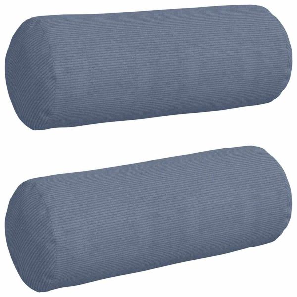 Възглавници валяци 2 pcs Синьо Ø 25 x 70 см Кордюрова тъкан