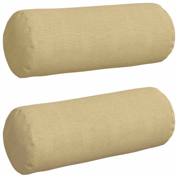 Възглавници валяци 2 pcs Сивозелен Ø 25 x 70 см Кордюрова тъкан