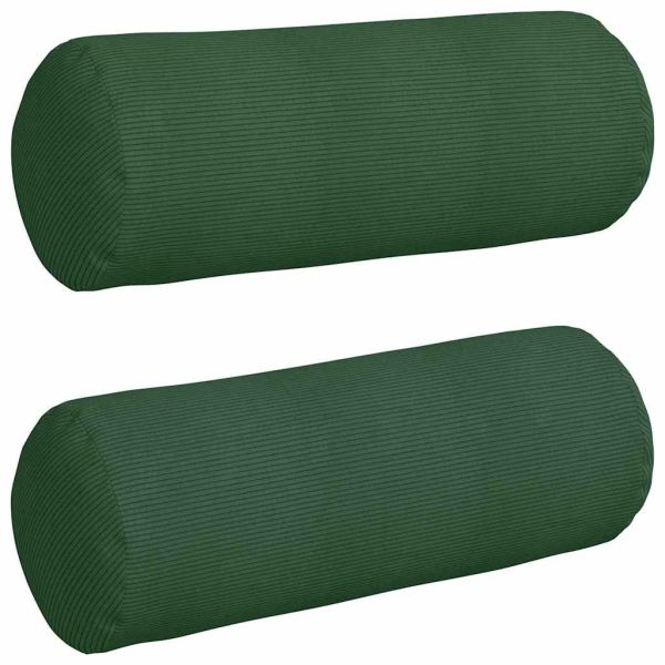 Възглавници валяци 2 pcs Тъмен зелен Ø 25 x 70 см