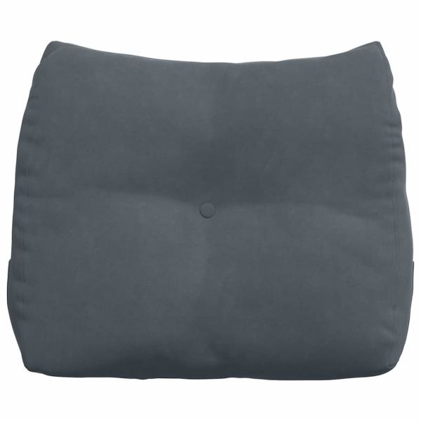 Възглавница за гръб Тъмен сив 60 x 24 x 50 см Кадифе