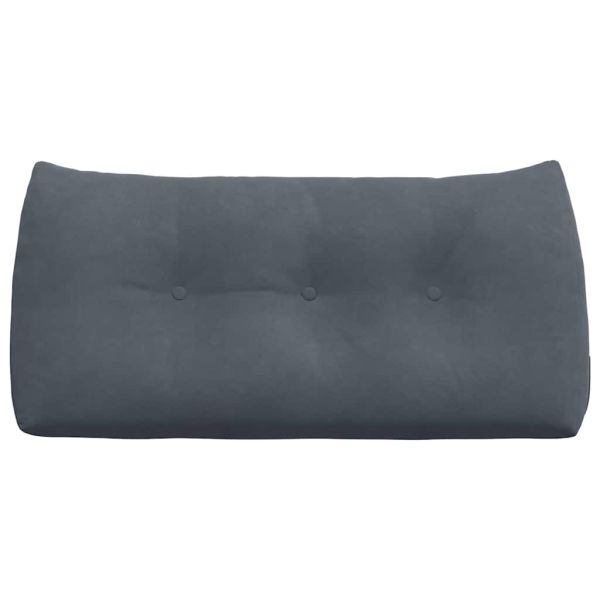 Възглавница за гръб Тъмен сив 100 x 24 x 50 см Кадифе
