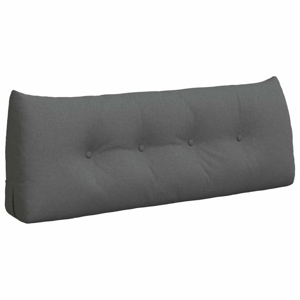 Възглавница за гръб Тъмен сив 120 x 24 x 50 см текстил