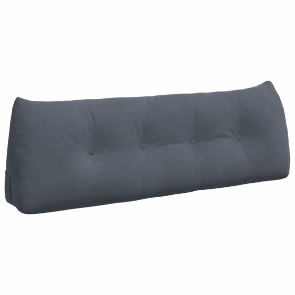 Възглавница за гръб Тъмен сив 140 x 24 x 50 см Кадифе