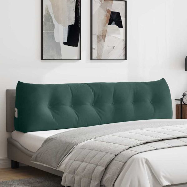 Възглавница за гръб Тъмен зелен 180 x 24 x 50 см Кадифе