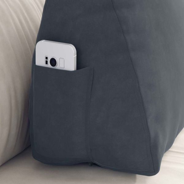 Възглавница за гръб Тъмен сив 60 x 20 x 50 см Кордюрова тъкан