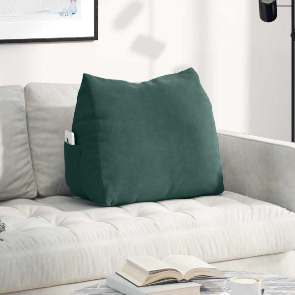 Възглавница за гръб Тъмен зелен 60 x 20 x 50 см Кордюрова тъкан