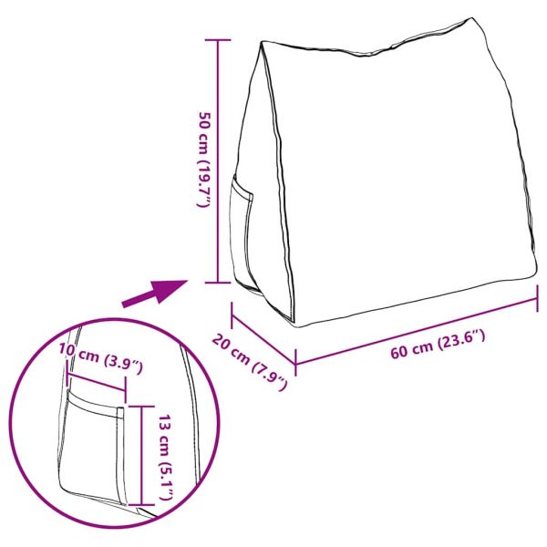 Възглавница за гръб Тъмен зелен 60 x 20 x 50 см Кордюрова тъкан