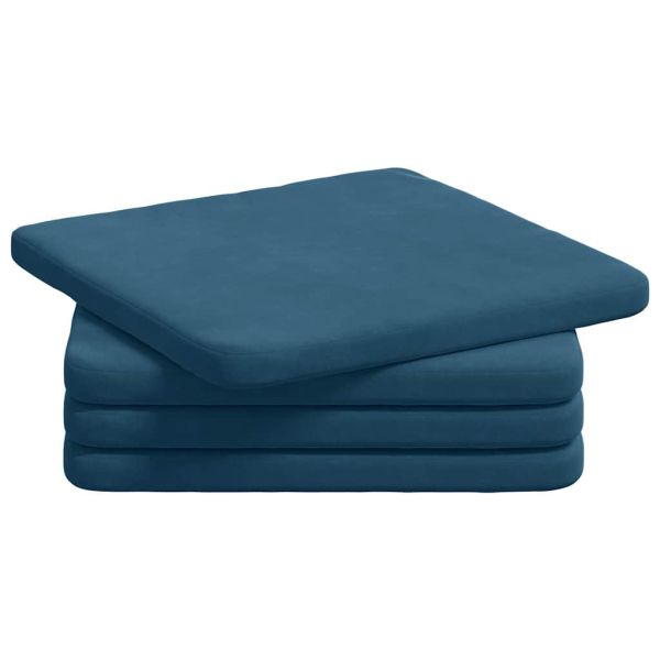 Възглавници за седалки 4 pcs Синьо 40 x 40 x 3 cm Кадифе