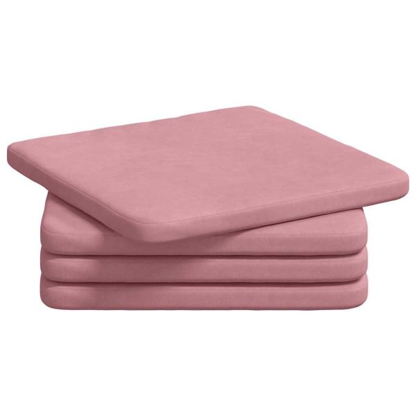 Възглавници за седалки 4 pcs Розово 40 x 40 x 3 cm Кадифе