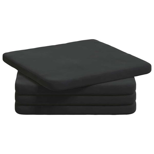 Възглавници за седалки 4 pcs Черно 40 x 40 x 3 cm Кадифе