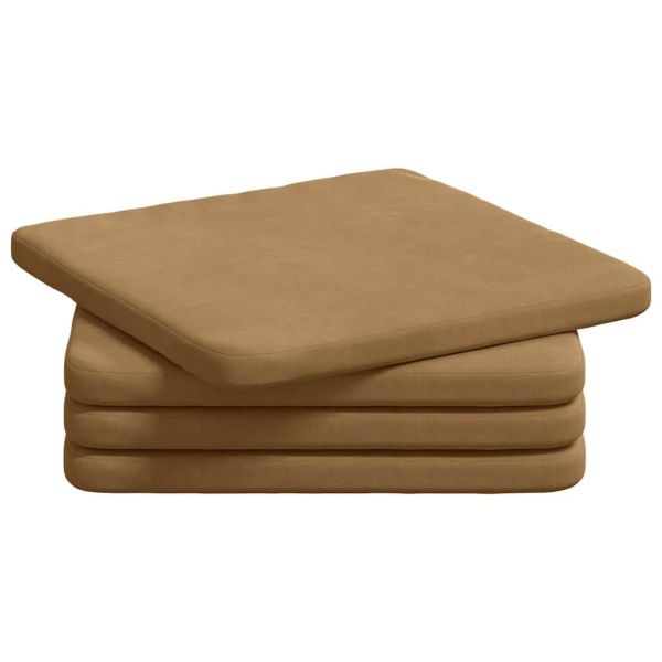 Възглавници за седалки 4 pcs Кафяво 40 x 40 x 3 cm Кадифе
