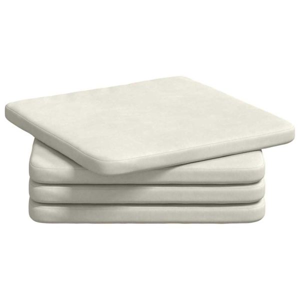 Възглавници за седалки 4 pcs Крем 40 x 40 x 3 cm Кадифе