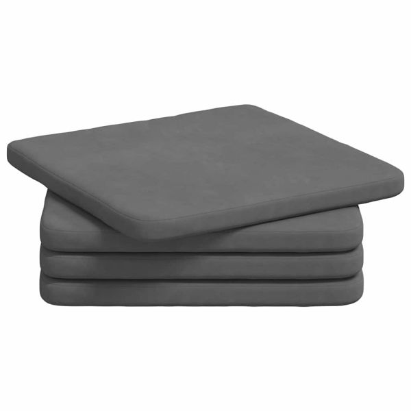 Възглавници за седалки 4 pcs Тъмен сив 40 x 40 x 3 cm