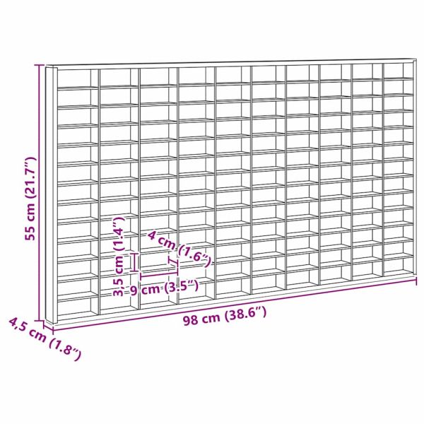 Стена дисплей кутия Бежово 98 x 4,5 x 55 см Инженерно дърво