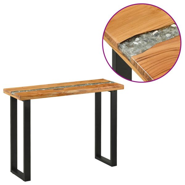 Конзолна маса Кафяво 100 x 35 x 75 см Солидно тиково дърво