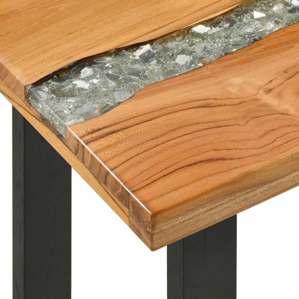 Конзолна маса Кафяво 100 x 35 x 75 см Солидно тиково дърво