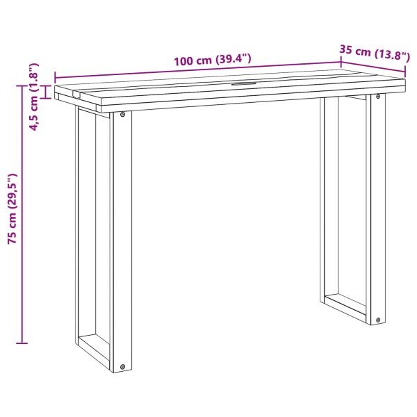 Конзолна маса Кафяво 100 x 35 x 75 см Солидно тиково дърво