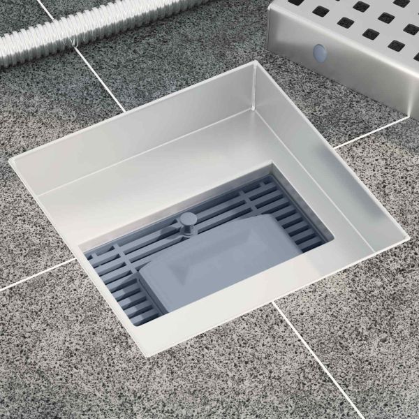 Дренаж за душ с точки Сребрист 15 x 15 см