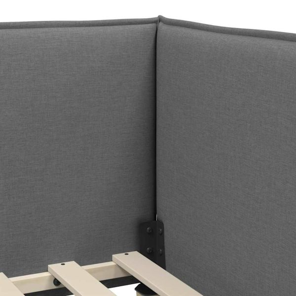 Ъглова рамка за легло с таблото Тъмен сив 80 x 200 cm текстил