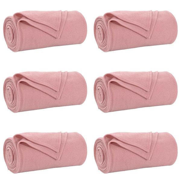 Одеала за хвърляне 6 pcs Розово 200 x 150 cm Мека вълна