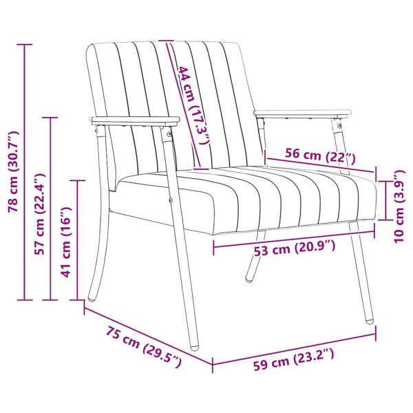 фотьойл Тъмен сив 59 x 75 x 78 см Кадифе