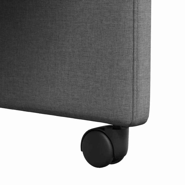 Столове с Колела 2 pcs Тъмносив 57 x 67 x 95 см текстил