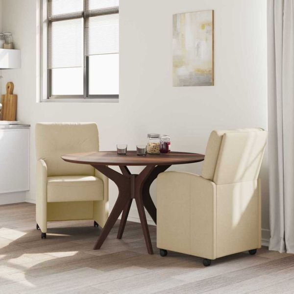 Столове с Колела с колела 2 pcs Крем 57 x 67 x 95 см текстил