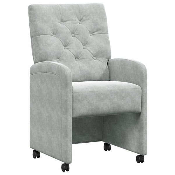 Столове с Колела 2 pcs Светлосиво 58 x 67 x 97 см Кадифе