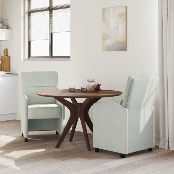 Столове с Колела 2 pcs Светлосиво 58 x 65 x 98 см Кадифе