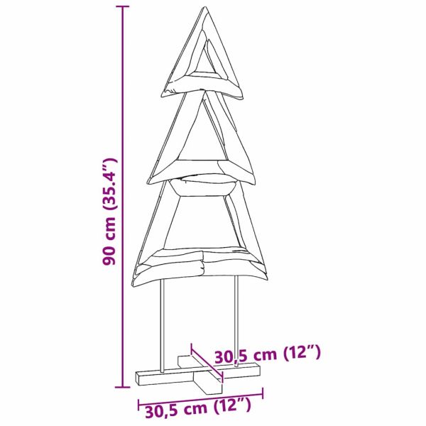 Коледно дърво с поставка Кафяво 90 cm Тиково дърво масив