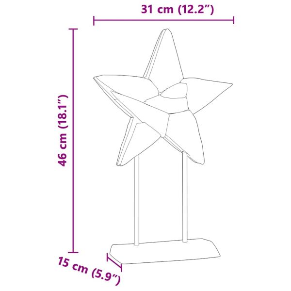 Коледна звезда Кафяво 31 x 15 x 46 см Солидно тиково дърво