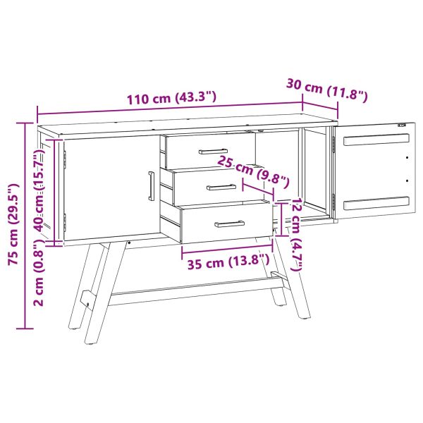 ТВ стойка Естествен 110 x 30 x 75 см Солидно тиково дърво