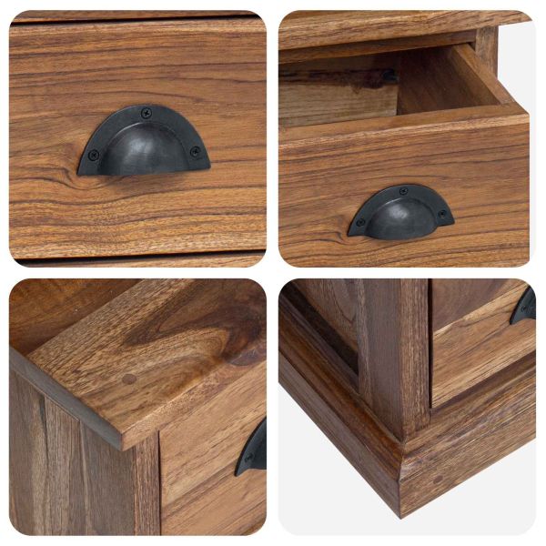 ТВ стойка Естествен 110 x 30 x 40 cm Солидно тиково дърво