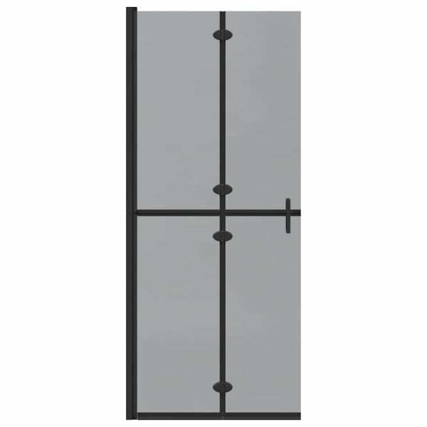 Стена за душ с влизане Черно 80 x 6,5 x 190 см