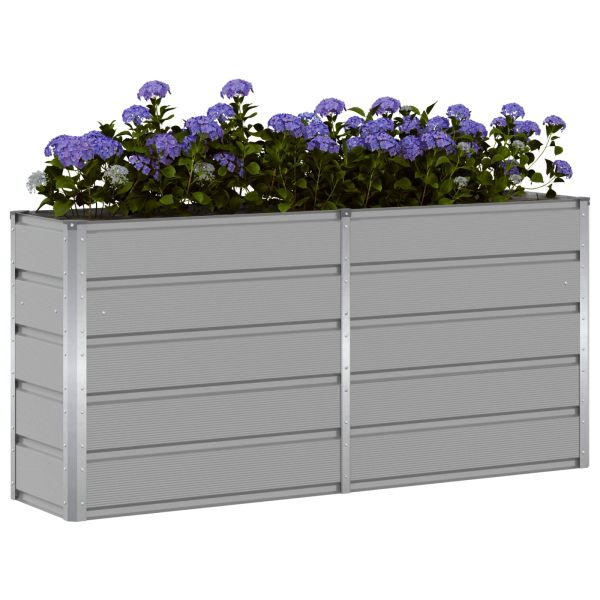 Кашпа Светлосиво 160 x 40 x 75 см Стомана