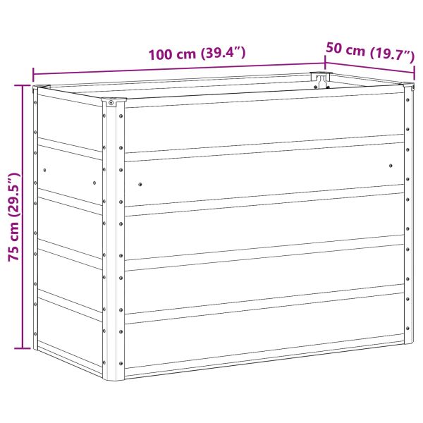 Кашпа Светлосиво 100 x 50 x 77 см Галванизирана стомана