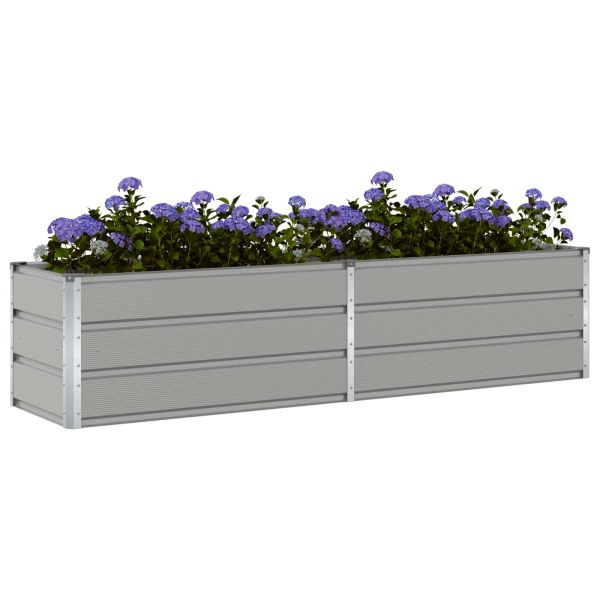 Кашпа Светлосиво 195 x 50 x 45 см Галванизирана стомана
