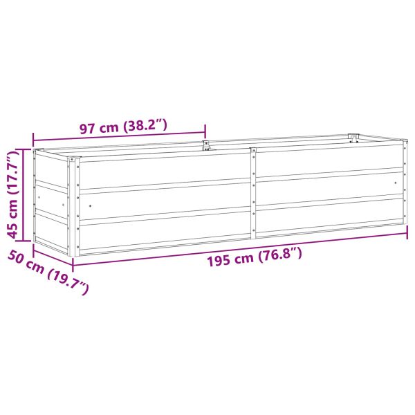 Кашпа Светлосиво 195 x 50 x 45 см Галванизирана стомана