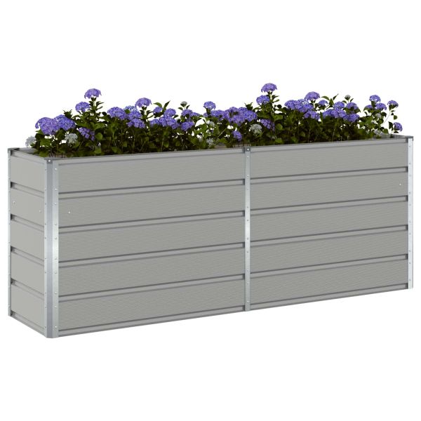 Кашпа Светлосиво 195 x 50 x 75 см Галванизирана стомана