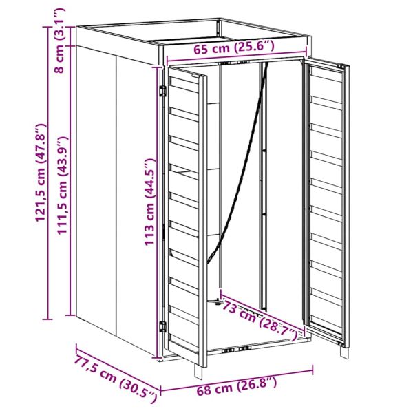 Съхранение за кош за отпадъци с покрив за саксия за 240L контейнер