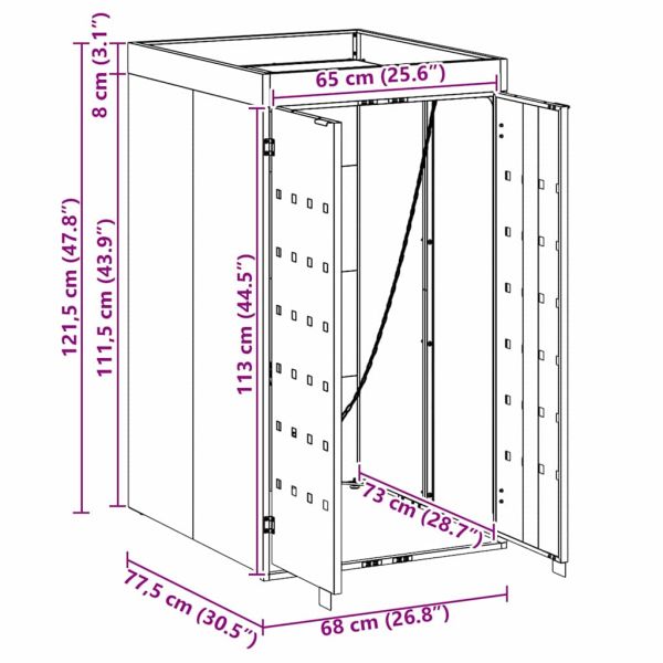 Съхранение за кош за отпадъци с покрив за саксия за 240L контейнер