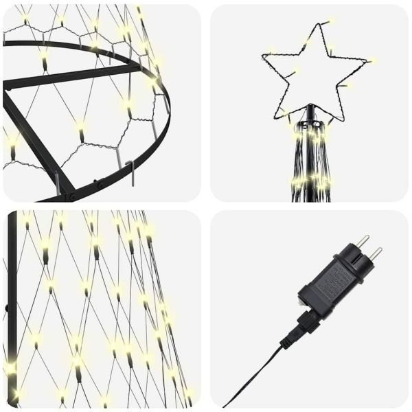 LED Коледна Елха с 295 LED светодиода Топло бяло 250 cm Метал