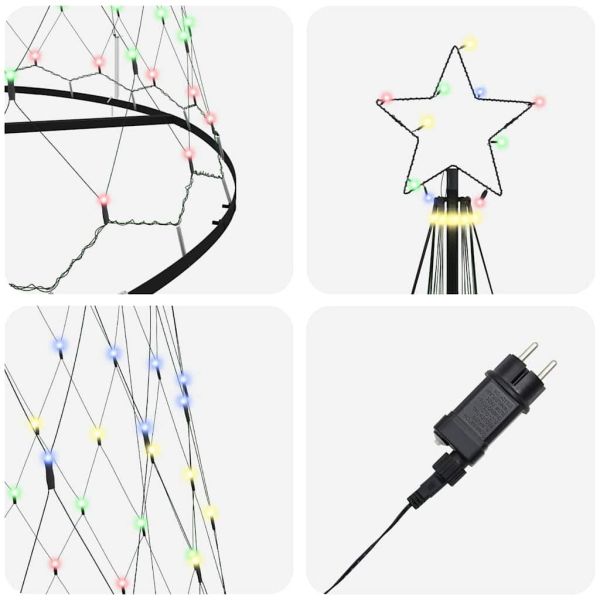 LED Коледна Елха с 455 LED светодиода Многоцветен 399 см Метал