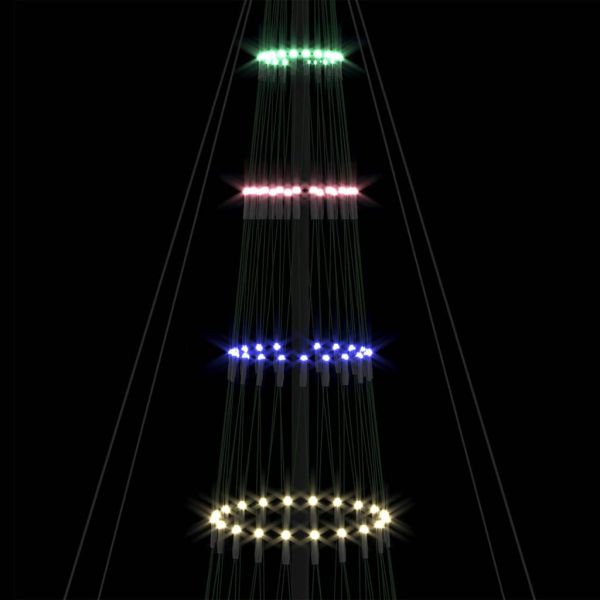 LED Коледна Елха с 455 LED светодиода Многоцветен 399 см Метал