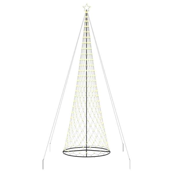 LED Коледна Елха с 555 LED светодиода Топло бяло 500 cm Метал